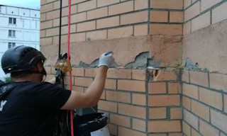 Обследование фасада здания в Тейково в октябре